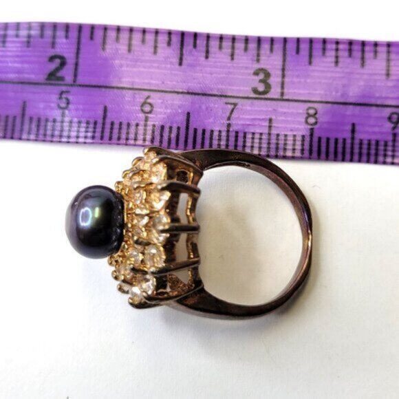 Genuine Small Black Pearl Ring Size 5.25 - Picture 12 of 15